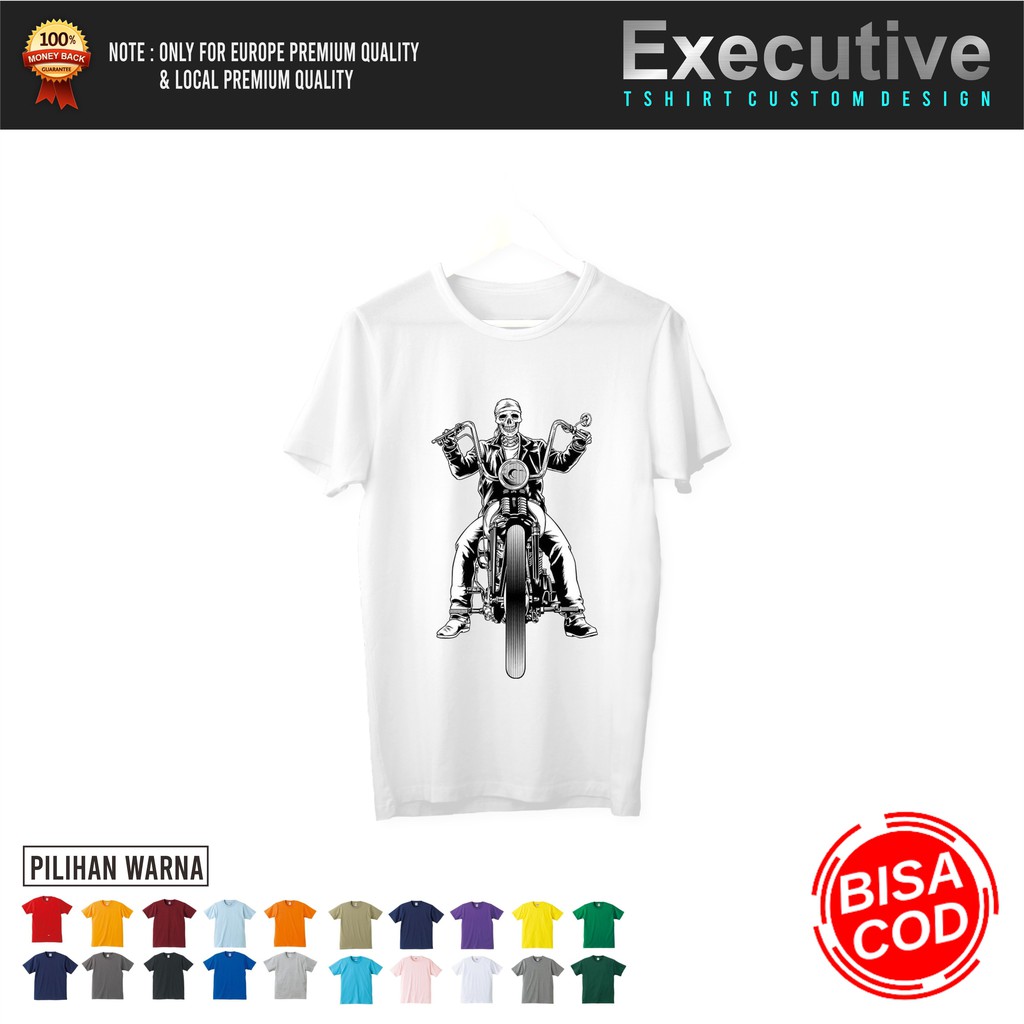 KAOS HARLEY DAVIDSON ORIGINAL PUTIH 3 / CUSTOM DESIGN