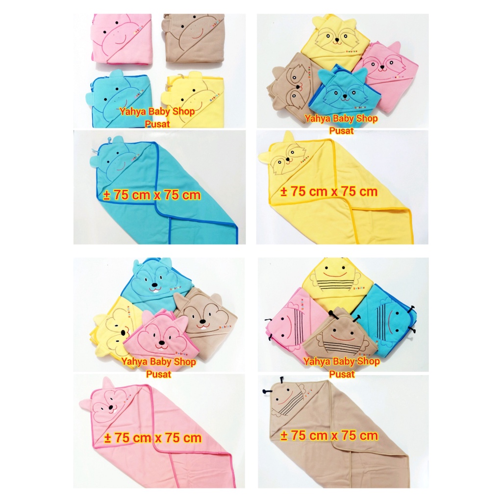 SELIMUT TOPI KARAKTER LUCU / SELIMUT BAYI HOKINA BABY -Yahya