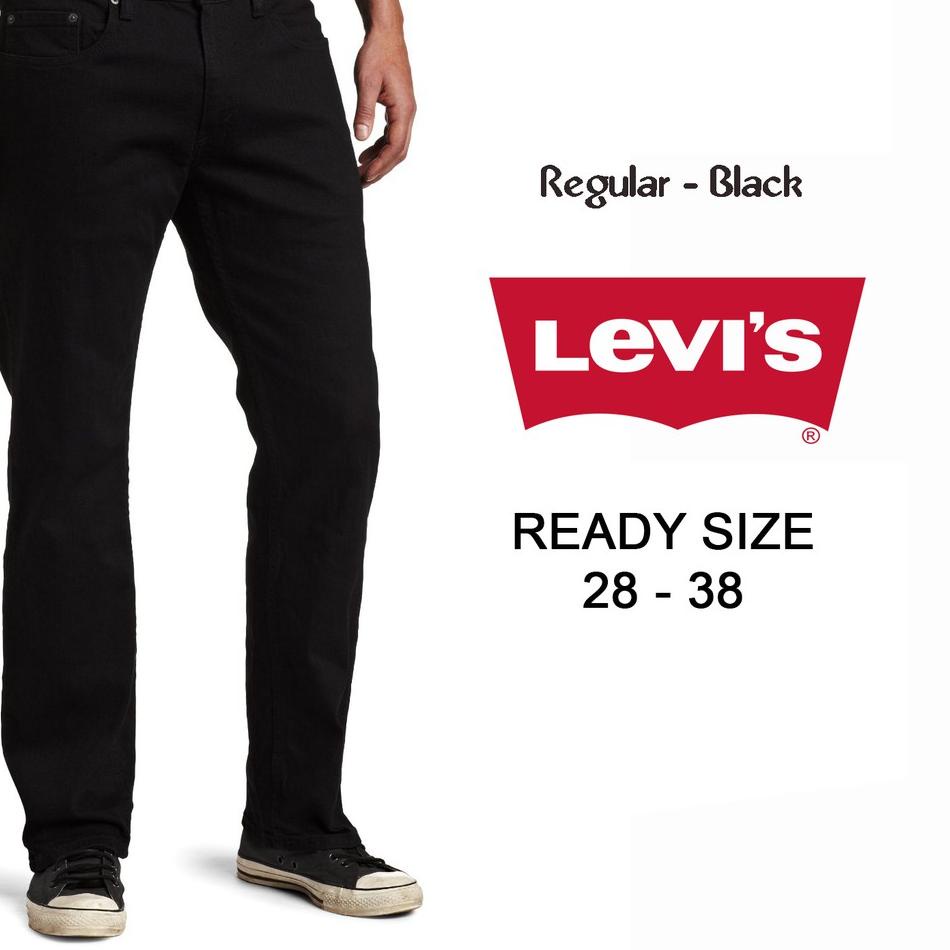 [KODE PRODUK 6H9EP9142] Celana Jeans Levis Hitam Biru Pria Cowok Bapak Regular Reguler Standar Biasa