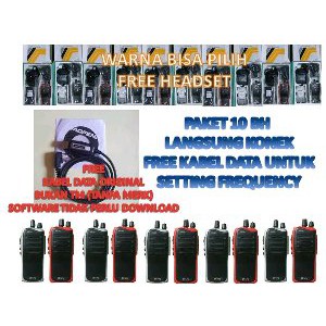 HT walkie talkie paket 10 bh POFUNG ks 35 upgrade dari Pofung bf 888s free kabel data original dari