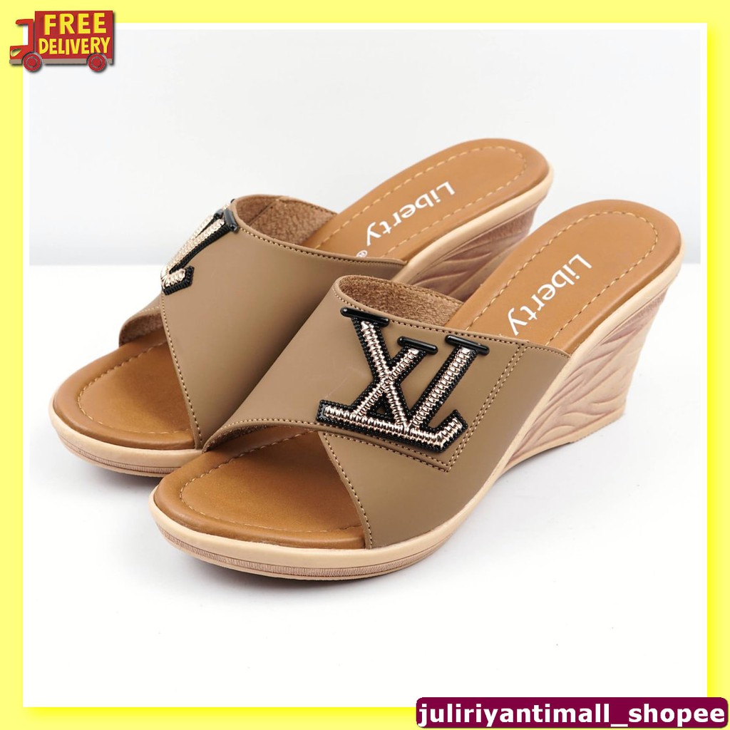 Sepatu Wedges Wanita Emory Ayana 17Emo2867 Original Brand Import  TP463 Wedges Sandal Slip Tali Cas