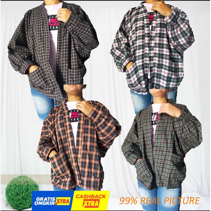 Outer Balon Flanel Viral Outer Balon Grid