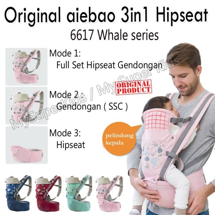 ORIGINAL AIEBAO HIPSEAT 3IN1 6617 WHALE GENDONGAN BAYI
