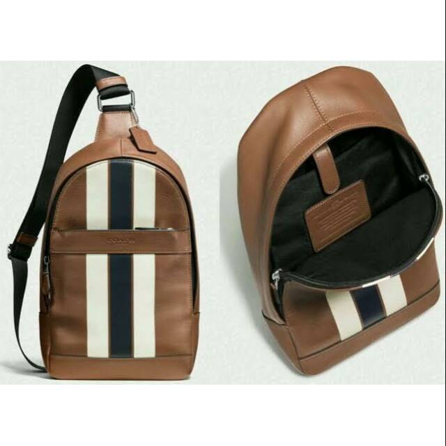 COACH men Charles Varsity Pack Sling slingbag selempang tas ori original authentic