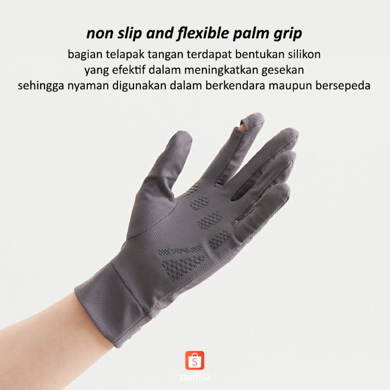 PREMIUM GLOVES | Sarung tangan berkendara mobil sepeda motor wanita pria unisex anti slip touchscreen sport riding anti uv impor half full finger