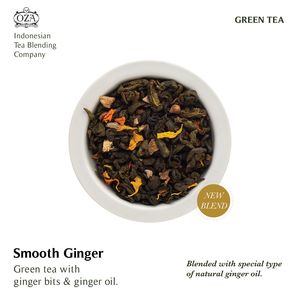 

OZA Tea - Ginger Vanilla | Artisan Tea - Green Tea | Specialty Grade | Teh Premium | 40 gram (20 cups)