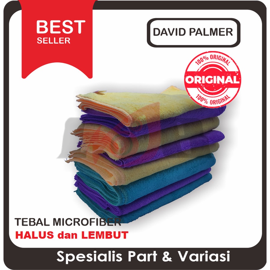 Tebal Microfiber David Palmer Kain Lembut Lap Halus Cuci Body Mobil Motor Dapur Piring Kotor