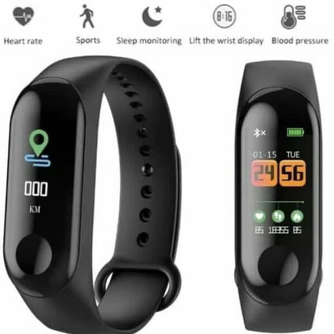 jam tangan Smartwatch M3 Bluetooth detak jantung dan tekanan darah