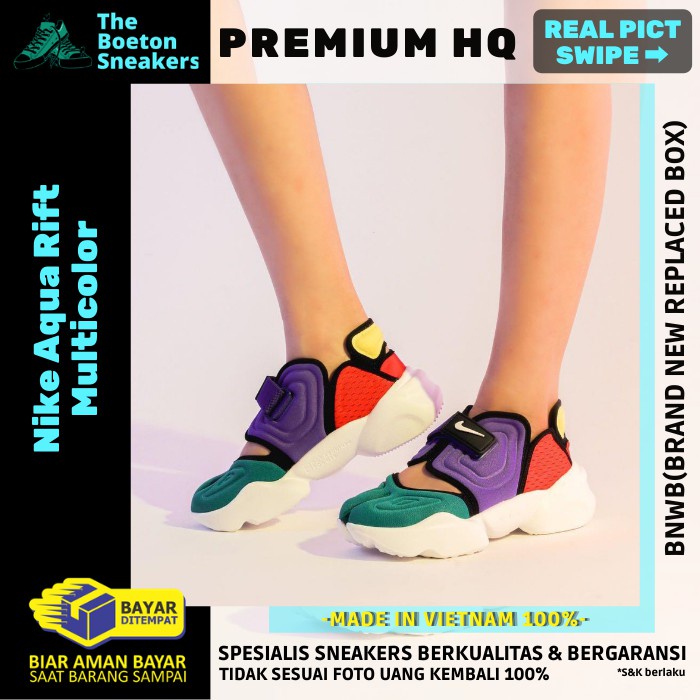 Nike Aqua Rift Original Premium Multicolor Sepatu Sneakers Wanita Sneaker Pria BNIB Import Murah