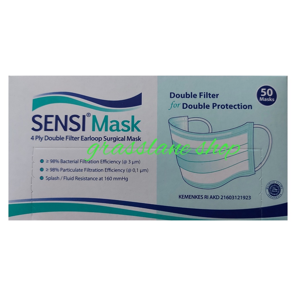 Masker Medis Earloop Sensi 4ply Kotak Box 4 Ply isi 50