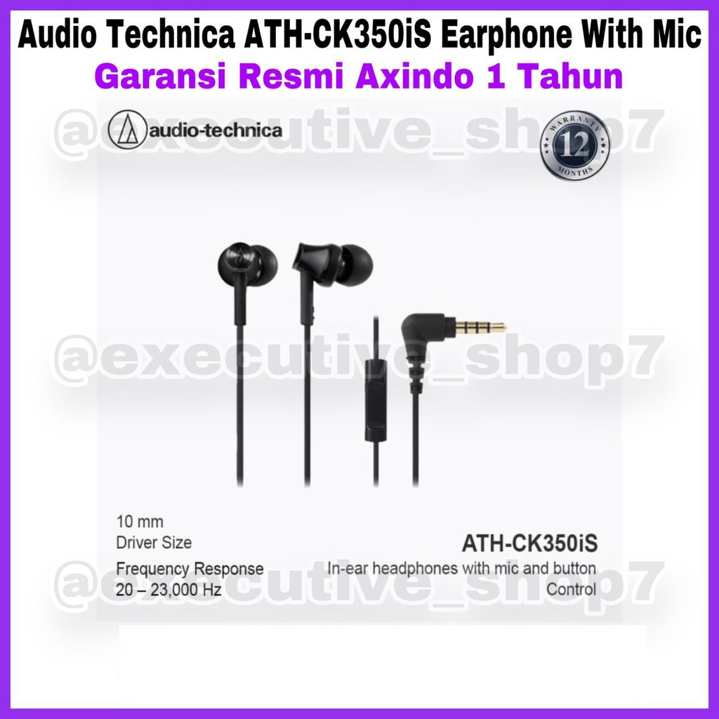 Audio Technica ATH-CK350iS Earphone With Mic