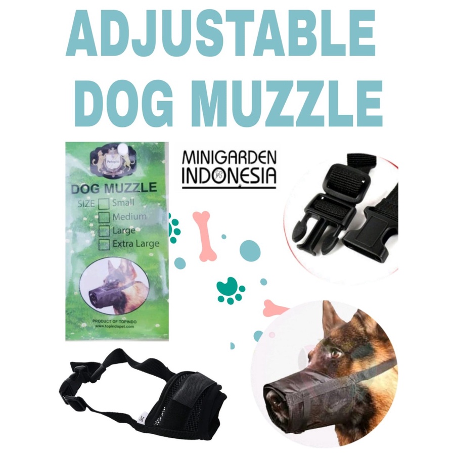ADJUSTABLE DOG MUZZLE BRONGSONG PENUTUP MULUT BRANGUS ANJING ANTI BITE