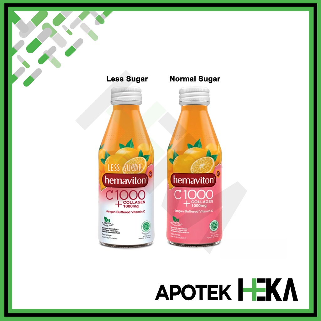 Hemaviton C1000+Collagen 1000mg Botol 150 ml Orange Jeruk Vitamin C (SEMARANG)