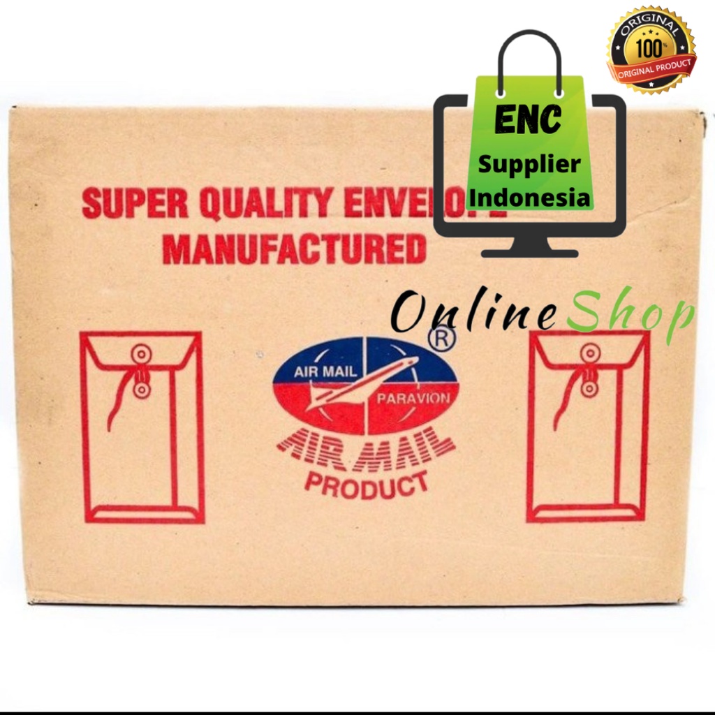 

airmail 50 lembar Amplop tali 310 belang merah biru list air mail benang per pak - enc.sup