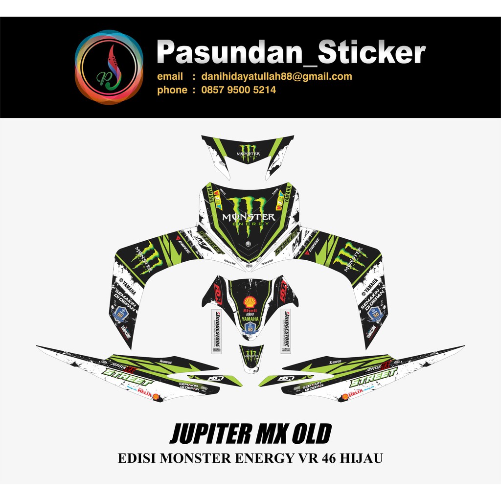JUPITER MX OLD EDISI MONSTER ENERGY VR 46 HIJAU