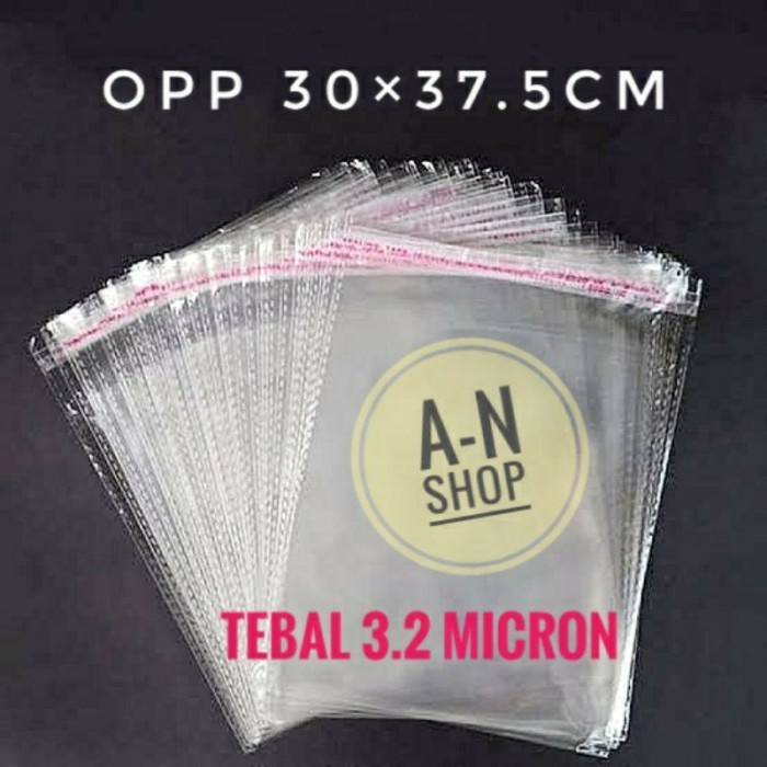 

Ginger- PLASTIK OPP SEAL 30×37.5 TEBAL 3.2 micron/PLASTIK BAJU(isi 100 lbr)