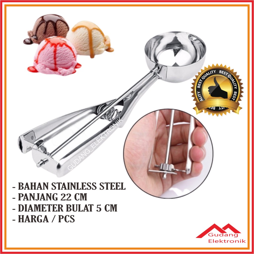 Scoop Ice Cream Cone Stainless Bagus / Pembulat Es Krim Stainless Murah - Skp05es