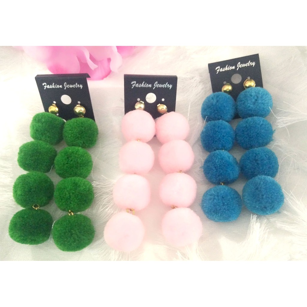 ANTING TUSUK WANITA KEKINIAN MODEL POMPOM BERTINGKAT # 203