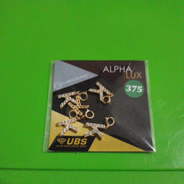 Charm alpha lux kadar 375 huruf 'K' (bisa utk liontin) UBS