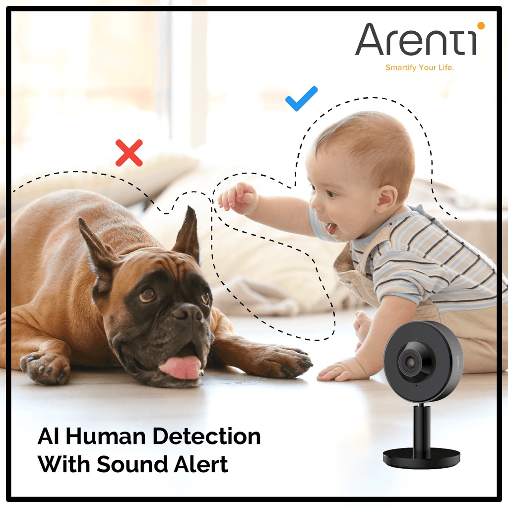 Camera Home CCTV Baby Monitor ARENTI INDOOR1 2K Ultra HD  + 32Gb SD Card