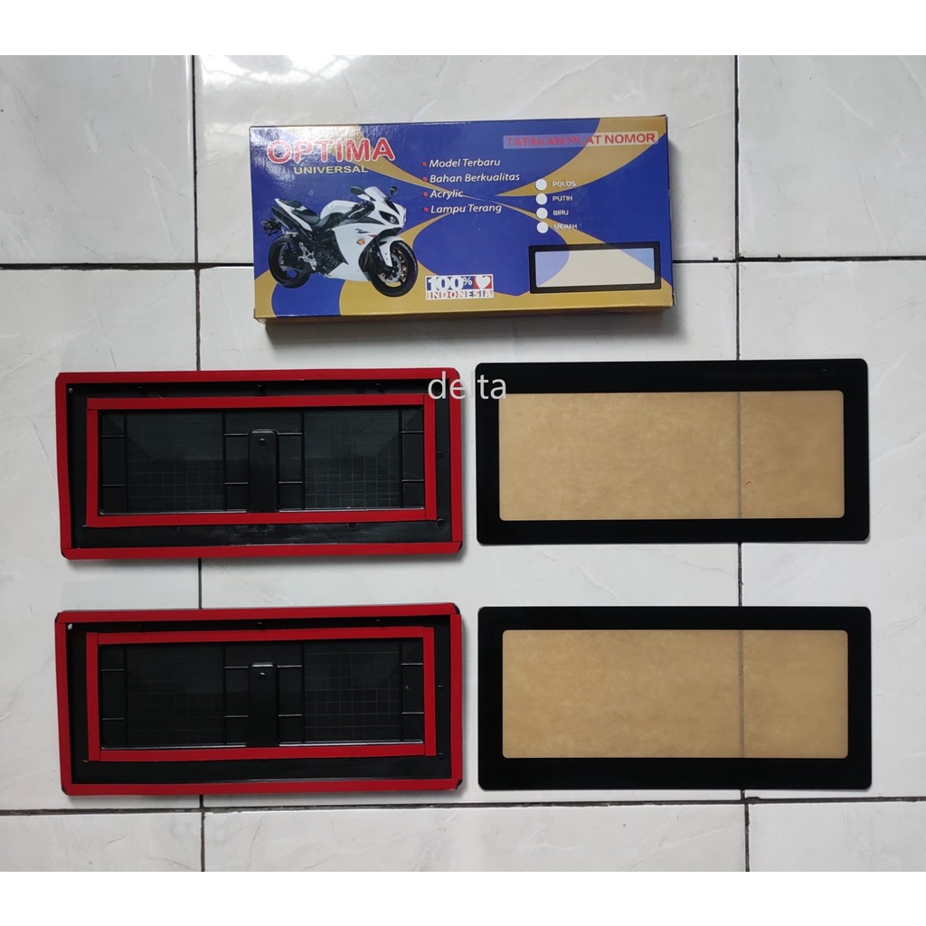 Tatakan Plat Nomor Akrilik Sepeda MOTOR 2pcs