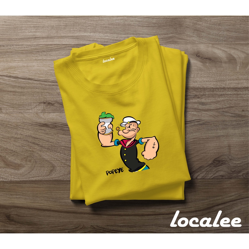 POPEYE YELLOW TSHIRT- POPEYE W SPINACH TSHIRT-KAOS UNISEX POPEYE