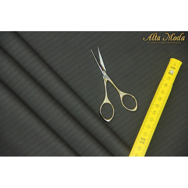 

Alta Moda Fancy Wool Dark Brown Pin Stripe (1M)