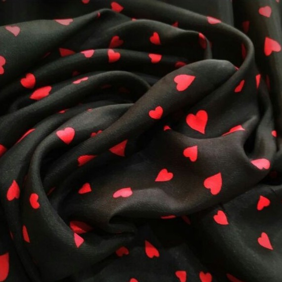 

NEW! KAIN SATIN MOTIF HEART PRINT PREMIUM
