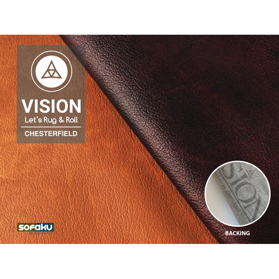 VISION Chesterfield Bahan Kulit Oscar Pelapis Kursi Kulit Imitasi - Kulit Oscar Chesterfield Sofa Ku