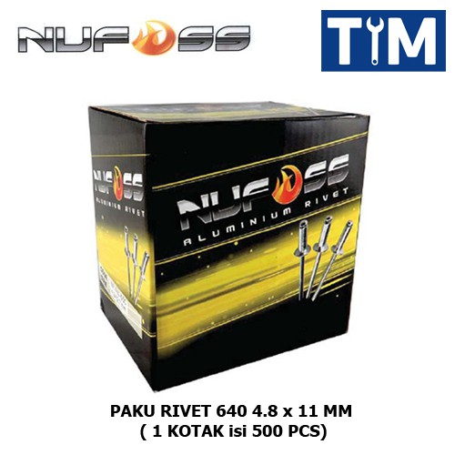 NUFOSS Paku Rivet 640 4.8 x 11 mm ( 1 KOTAK ISI 500 PCS )