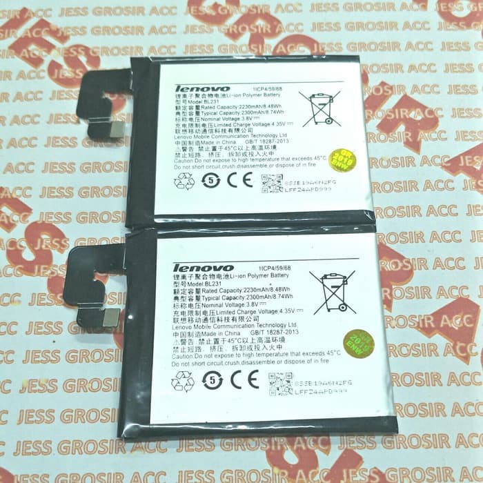 Baterai Original LENOVO BL231 , BL-231 , Vibe X2 , X2T , X2TO , X2CU