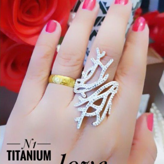 Titanium Permata Cincin Cantik Wanita 896j