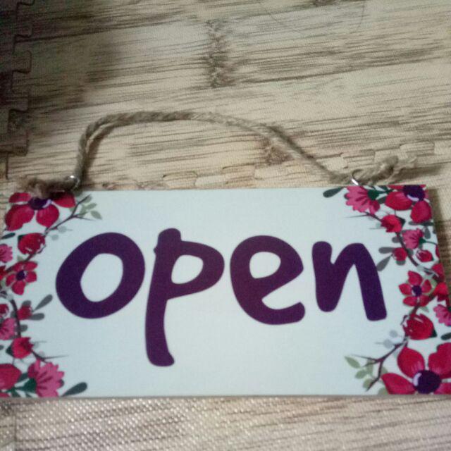 Papan Tulisan Open Close Bolak Balik Bahan Kayu Mdf Vintage