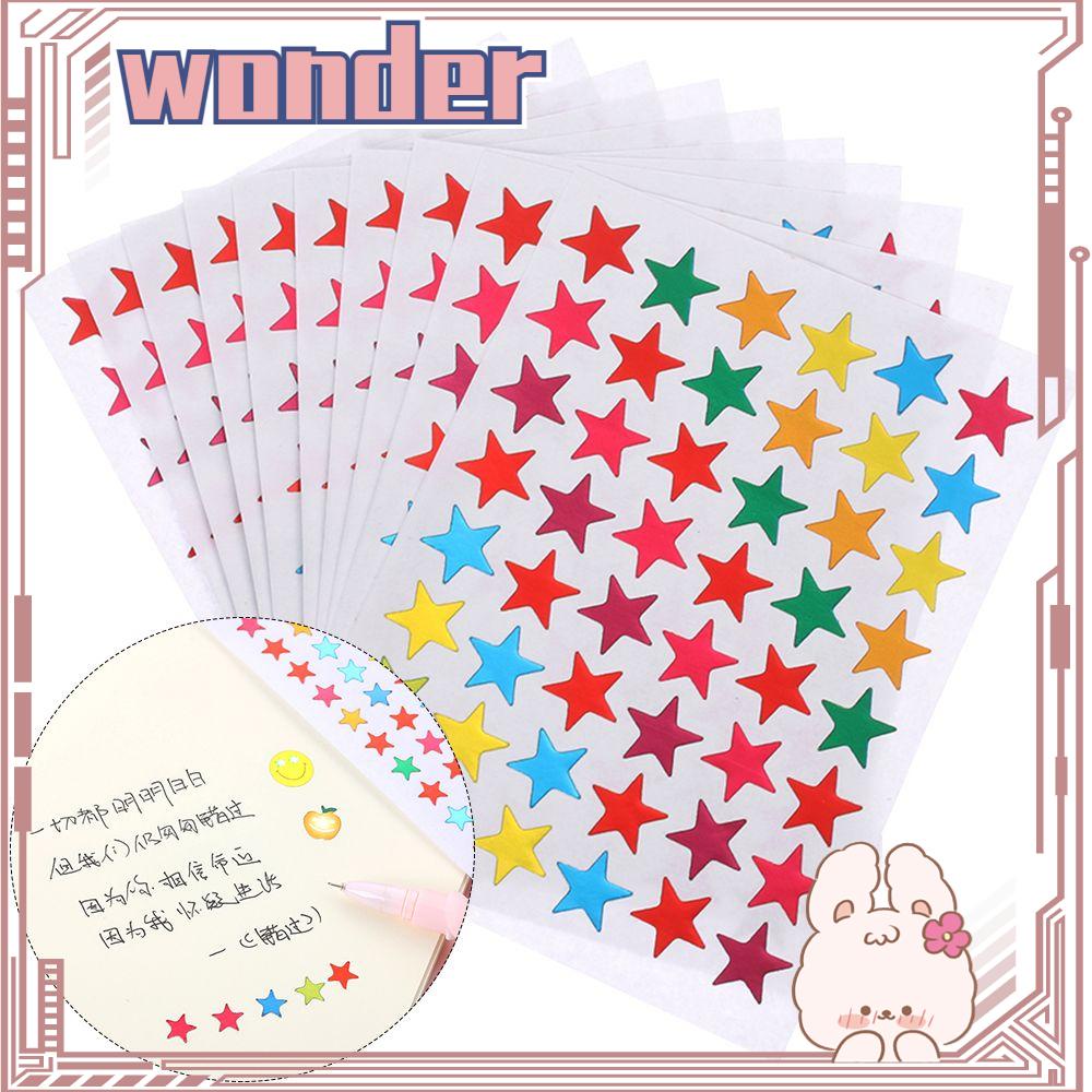 Wonder 10PCS / Kantong Stiker Label Reward Bentuk Bintang Untuk Hadiah Ibu / Guru