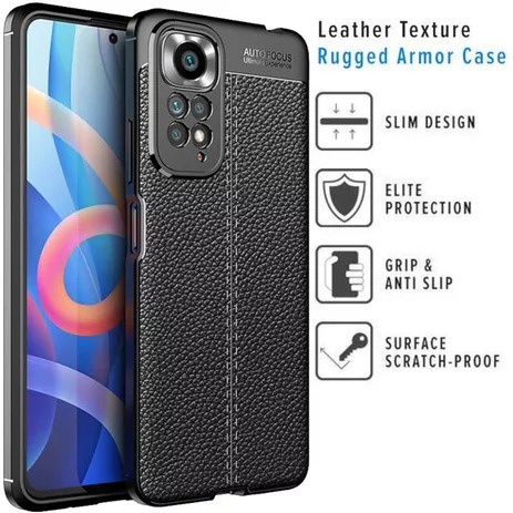 Auto Focus Xiaomi Redmi Note 10 Pro / 11 / 11s 4G / Note 11 Pro 4G 5G Leather Soft Case Auto Fokus Motif Kulit Jeruk