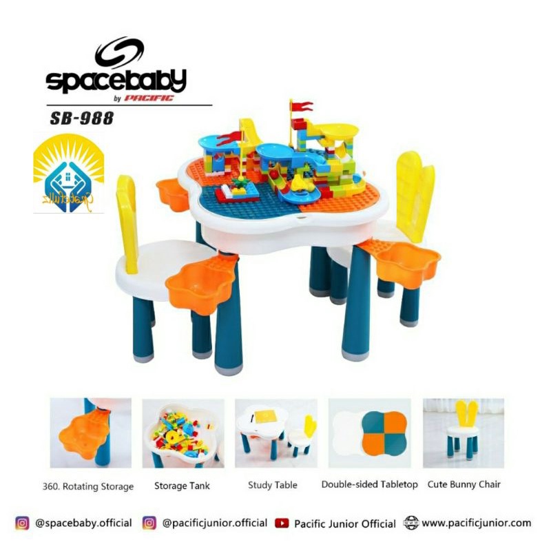 Meja anak multifungsi Spacebaby SB-988 by Pacific free lego