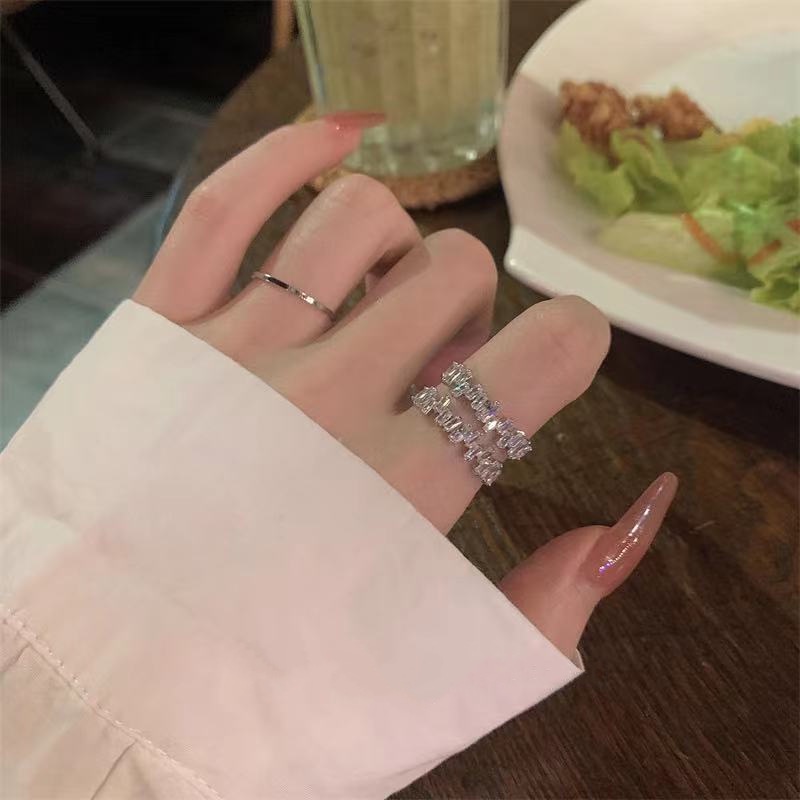 Rekomendasi utama chao flash open zircon cincin minimalis temperamental indah sosialita cahaya mewah