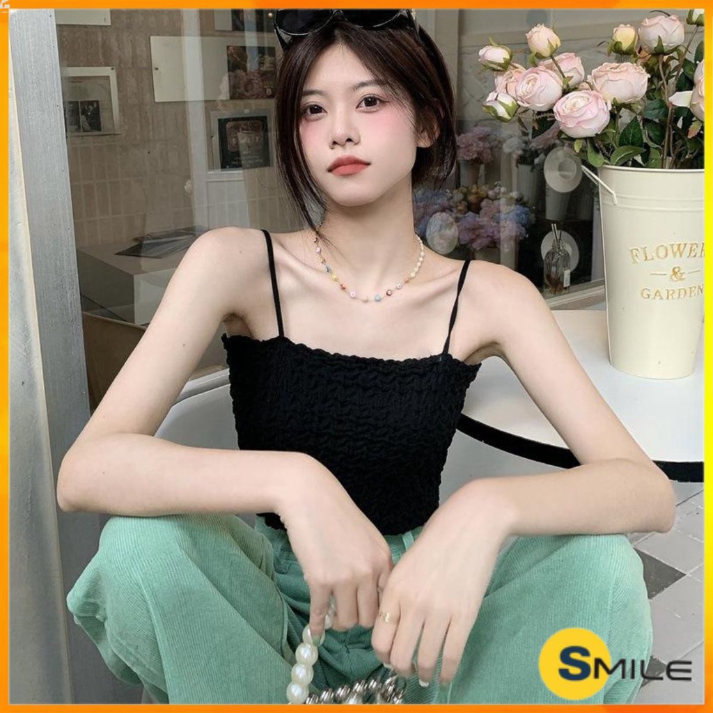 Smile Tanktop Crop Top Bra Korean Style Import 1113