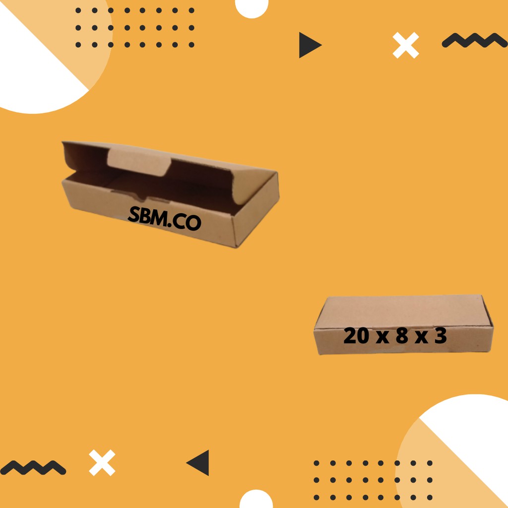 

KARDUS UKURAN 20 X 8 X 3 KARDUS PACKING OLSHOP AKSESORIS KARDUS POLOS COKELAT DIE CUT PREMIUM