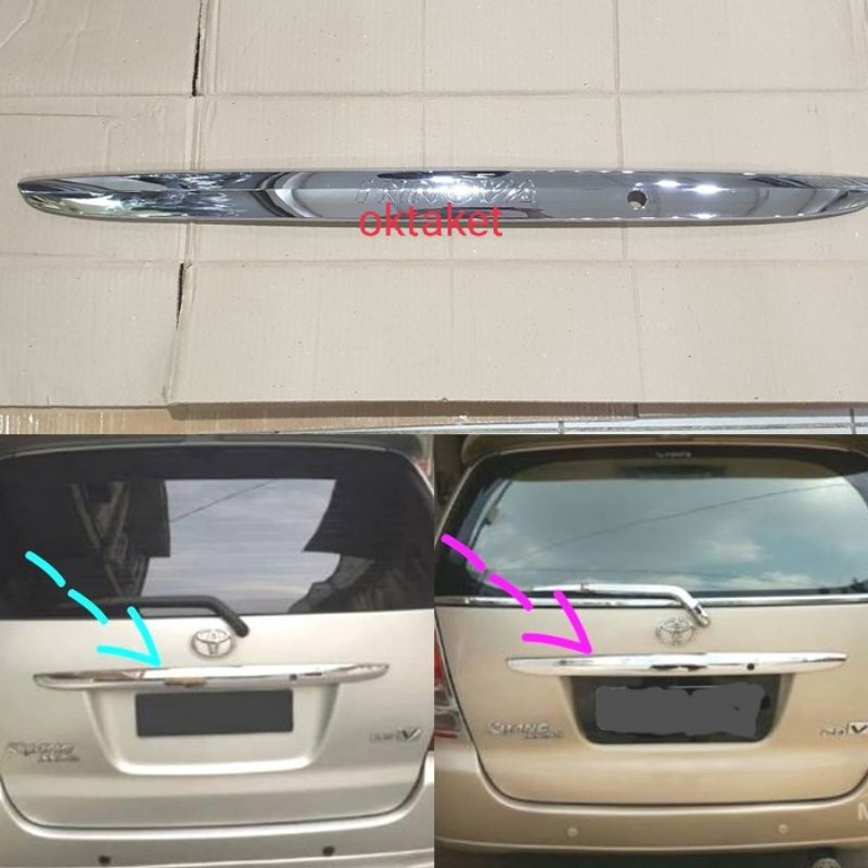 trunk lid list bagasi kijang innova 2005-2011 emboss chrome