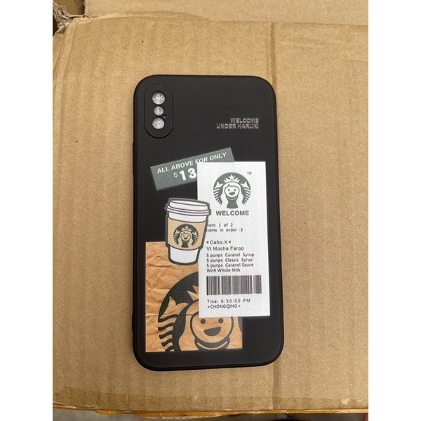 Case Starbucks Hitam For Vivo Y71 Y91 Y95 Y91C Y17 Y15 Y12 Y20 Y12S Y30 Y50 T1 PRO Y15S V21 V23E Y16 Y22 Y35