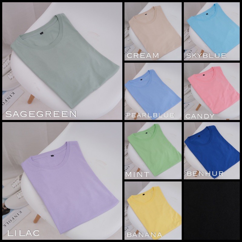 KAOS PASTEL COMBED 30s PREMIUM DISTRO POLOS BADIC DAILY TEE MURAH GROSIR JKT ABG SIZE ABG S M L XL