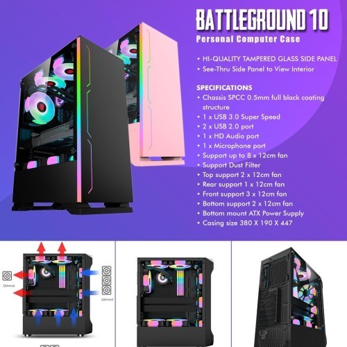 CASE GAMING SIMBADDA BATTLEGROUND 10 CASING GAMING Non PSU P