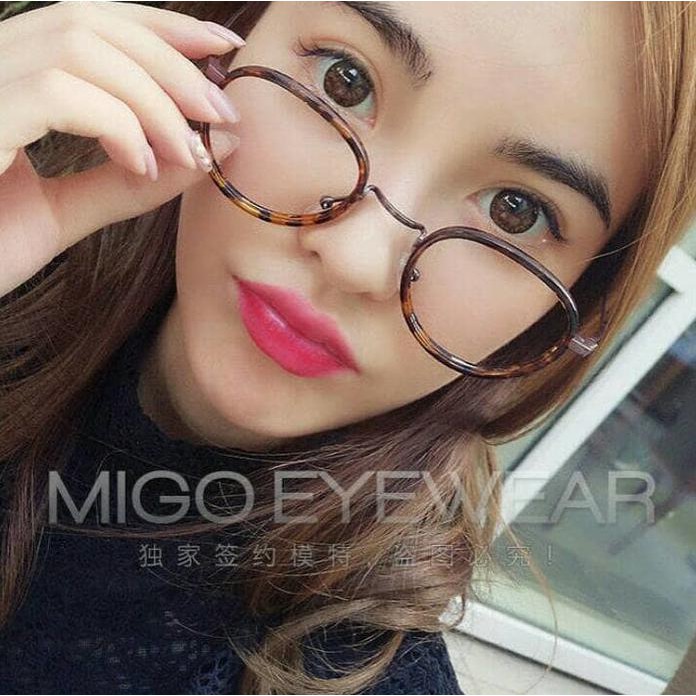 Kacamata Wanita Bulat Korea Round Glasses Kc 76 Leopard