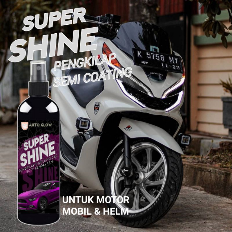 COD Super Shine 100ML Gratis Lap Microfiber Pengkilap Motor Mobil Helm Kendaraan By Auto Glow