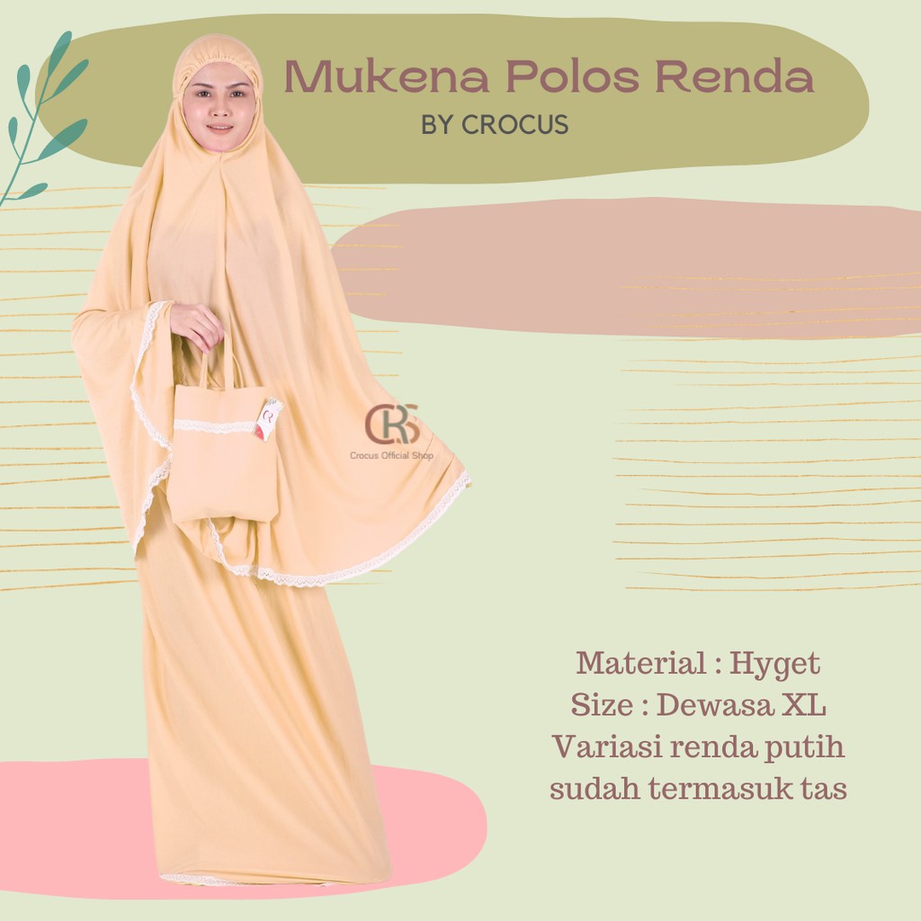 [] Mukena Polos Renda  Hyget / Mukenah Pleated Dewasa