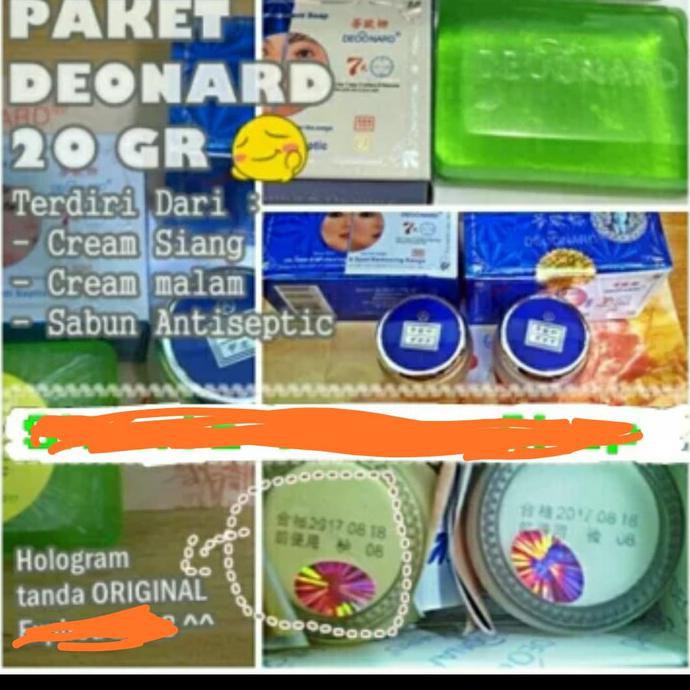 PAKET CREAM DEONARD BLUE LENGKAP /SIANG MALAM+SABUN/ PEMUTIH WAJAH