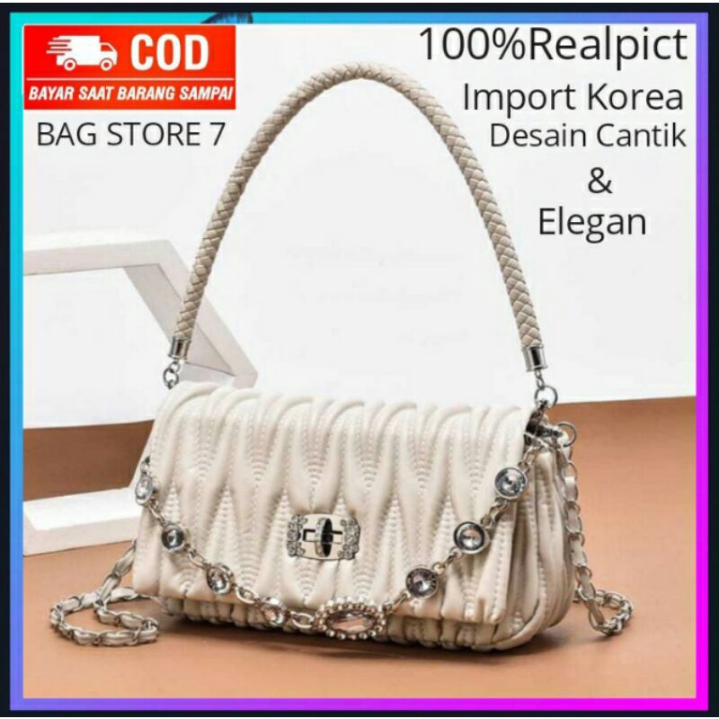 TAS PESTA SELEMPANG BAHU WANITA CEWEK REMAJA PEREMPUAN KONDANGAN SHOULDER BAG RANTAI MEWAH IMPORT KO