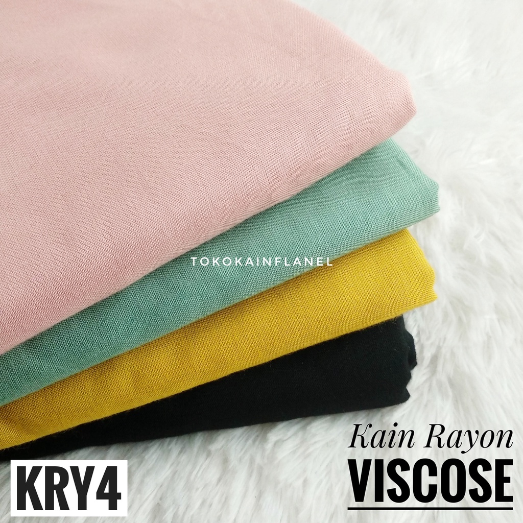 KRY4 Kain / Bahan Katun Rayon viscose Polos ( per 50cm)