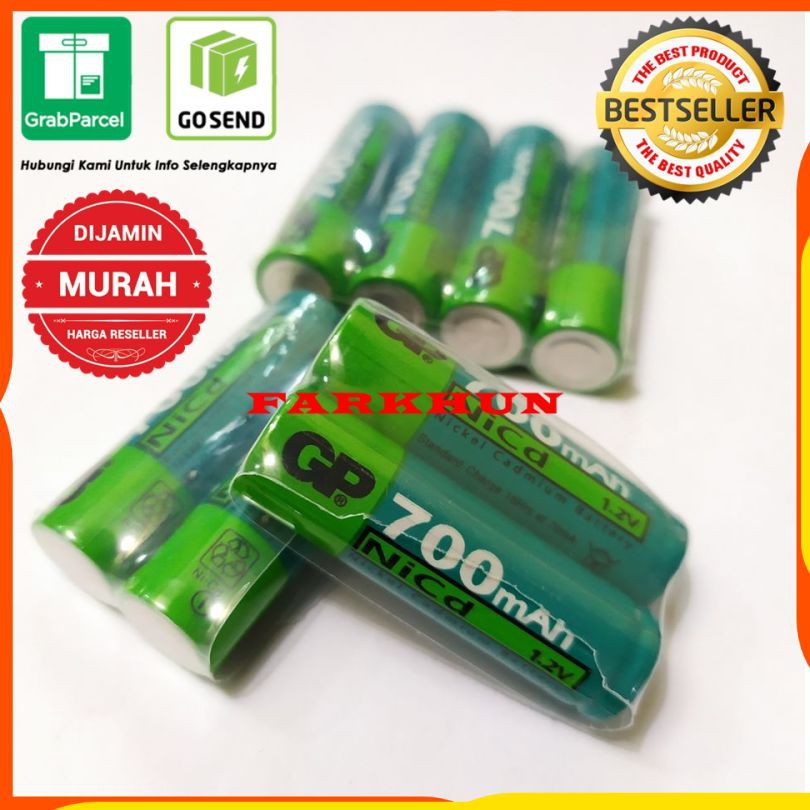 BATTERY CAS AA ORI GP 700 mAh 1.2V BATERAI NiCd CHARGER TERMURAH BATRE MAINAN TAMIYA RECHARGEABLE